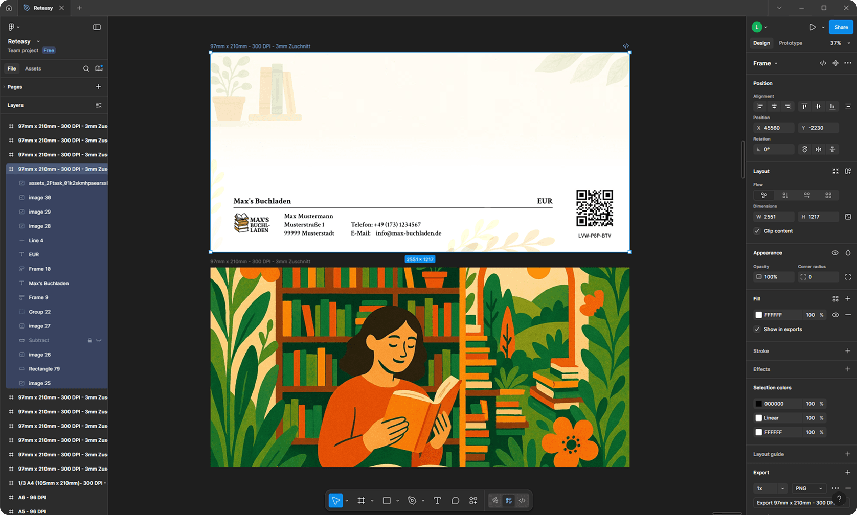 Gestaltung eines personalisierten Gutscheins am Bildschirm